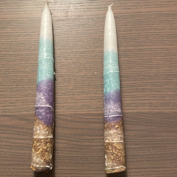 New in box. Safed Candles. Two beautiful multicoloured candles. Hand crafted. - Picture 1 of 9